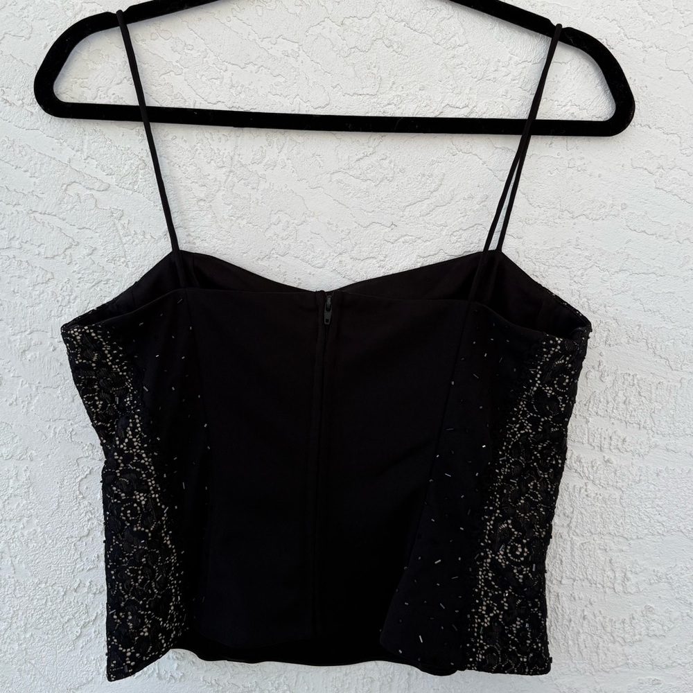Niki Vintage Beaded Evening Tank Top Size 10 Lace Spaghetti Strap - Picture 6 of 7